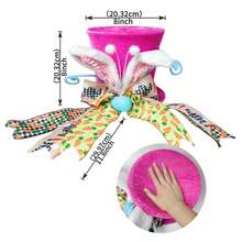 1个粉色树顶兔耳朵礼帽，带蝴蝶结和彩蛋装饰，复活节主题家居派对装饰，春夏家居装饰 - 粉紅 - 查看 3