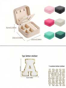 1pc Travel Jewelry Box, Small PU Leather Jewelry Storage Box With Mirror, Jewelry Organizer For Women, Compact Jewelry Box For Earrings, Necklaces, Rings, Travel Essentials, Bridesmaid Gift, Mother's Day Gift, Easter Gift - Jewelry Box With Mirror - View 8