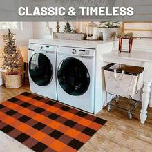Fall Buffalo Plaid Check Rug Outdoor Doormat 27.5 X 43 Inches Washable Woven Outdoor Indoor Welcome Mats For Front Door/Farmhouse/Entryway/Home Entrance Black And Orange Outdoor Rug,One-Size,OrangeandBlack24inchx38inchRectangular - 橙黑相間 24 英吋 x 38 英吋長方形 - 查看 5