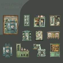 have a good day 10 Stücke/Packung Vintage Schrank Themen Aufkleber, Retro kreative ästhetische Aufkleber, DIY dekorative Collage Bastelmaterialien, Geschenke, personalisierte Scrapbooking Schulmaterialien Sammelalbum Zubehör Schreibwaren - Verschiedenfarbig - Übersicht 14