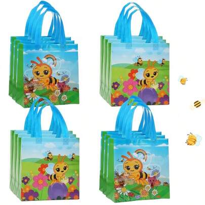 5/10/12/25 piezas Bolsas de regalo con estampado de abeja trabajadora y asas, adecuadas para envolver regalos y suministros para fiestas, bolsas de regalo pequeñas, bolsas de regalo de tela no tejida con abeja, bolsas de regalo al por mayor, bolsas de regalo grandes, bolsas de regalo personalizadas, regalos festivos, embalaje de festivales, vacaciones clásicas, bolsas decorativas, asas resistentes, bolsas de regalo de alta calidad, bolsas de regalo navideñas, bolsas de regalo de Navidad, bolsas de regalo pequeñas, bolsas de Navidad, bolsas de cumpleaños
