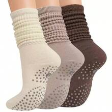 3 pares de calcetines deportivos multiusos de unicolor para mujer, minimalistas y casuales, adecuados para todas las estaciones, deportes al aire pilates, calcetines de yoga, calcetines tubo casuales de ballet, uso diario y ejercicio, incluyendo calcetines con agarre, excelentes para regalar - Multicolor - Ver 8