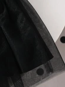 女婴蝴蝶印花泡泡袖T恤和网纱裙套装，甜美可爱街头风，优雅高贵 - 灰色 - 查看 5