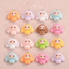9/18pcs Colorful Resin Rabbit Pendant, Random Color Cute Rabbit Charms, DIY Jewelry Making Accessories Suitable For Necklace, Earrings - Colorful Rabbit Pendant - View 6