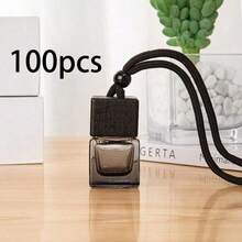 10pcs Customized Text Rectangular Glass Perfume Bottles, Square Shaped Car Fragrance Bottle Empty, Car Accessories