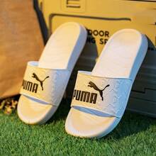 Puma Popcat Slide 20 凉鞋，时尚复古轻便舒适的沙滩拖鞋，男女通用 - 白色 - 查看 3