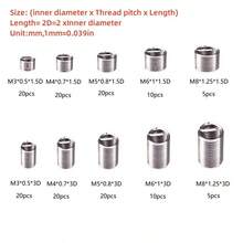huiwuju 150件套不锈钢螺旋螺纹修复套件 - M3至M12尺寸，耐用型螺纹嵌件，增强金属螺纹强度，耐磨损，全覆盖，螺纹修复工具