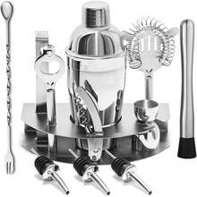 Shaker Cocktail Bar Set Kit de Cocteleria, 12 Piezas Utensilios de Bar, con Coctelera de cóctel 550ml, Probeta graduada, Boquillas de Vino, Agitador para Hielo, Cuchara de Mezcla - 1 - Ver 1
