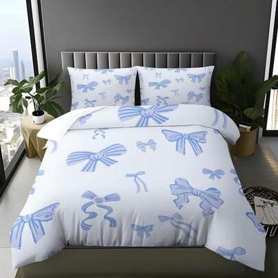 Bow Pattern Bedding Set - Soft Breathable Without Filler Bedroom Decor