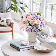 2/4/8/12 Packs Peonies Artificial Flowers, Mixed Pink Artificial Peonies, Silk Peonies Flowers Fake Peonies Artificial Flowers Peonies Bouquet For Centerpiece Table Wedding Party Home Decor - 紫丁香色 - 查看 4
