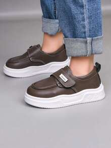 1 Pair Unisex Retro Style Flat Casual Sneakers, Wear-Resistant Anti-Slip Children Canvas Shoes, Fashion Versatile Student Running Shoes, Suitable For All Seasons - Brown - View 9