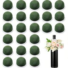 12 Pcs Mini Round Floral Foam Holder With Green Floral Wire Floral For Fresh Flowers Green Floral Foam For Table Wedding Wine Bottle Decor - xanh quân đội - Xem 9