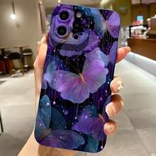 2026 nueva funda de teléfono esmerilada, funda de teléfono diseño de mariposa galaxia púrpura para iPhone 17 14 13 12 11 Pro Max y funda de protección para teléfono  Galaxy S23 S22 S21 S20 Plus, regalo de funda de pareja para novio y novia, regalo de vacaciones - Blanco antiguo - Ver 4