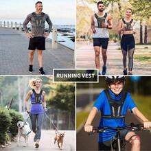 Running Vest With Phone Pocket Lightweight Adjustable Jogging Vest Marathon Run Vest With Pockets For Women Men With Headband Black - Black - View 4