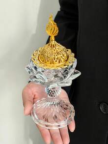 1个金色玻璃高香炉，水晶玻璃香炉 - 彩色 - 查看 7