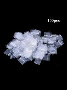100pcs Reusable Clear Jewelry Bags, Self-Sealing Bags And Zipper Bags; Various Mini Self-Sealing Bags For Jewelry Packaging And Storage; Dust-Proof, Waterproof, Moisture-Proof, Good Sealing Performance, Making Your Life More Convenient; Suitable For Powder Packaging, Electronic Chip Sample Bags, Jewelry Necklace, Ring And Bracelet Storage Bags, And Daily Home Storage Bags. - Multicolor - View 9