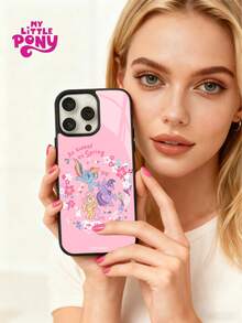 MY LITTLE PONY 官方授权小马宝莉卡通人物设计高级亚克力手机壳，兼容 17/16/15/14/13/12/11/17 Pro Max/XS/XR/XS Max，防摔磨砂后盖 - 黑色 - 查看 3