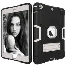Funda para iPad Mini, Funda para iPad Mini 2, Funda para iPad Mini 3, Funda para iPad Mini Retina, Carcasa Case Estuche Funda protectora delgada resistente a prueba de golpes con soporte incorporado para iPad Mini 1/2 / 3-negro gris,36999908 - Rosa Fucsia - Ver 1