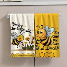 Bộ 2/4 khăn lau bát đĩa in hình ong, khăn sợi nhỏ siêu thấm hút hiện đại dùng cho nấu ăn, nướng bánh, rửa bát, lau dọn, khăn tay, khăn trà, mềm mại và thấm hút cao, trang trí nhà bếp, quà tặng cho hàng xóm, mẹ, sinh nhật, tân gia cho bạn bè, đồ dùng nhà bếp thiết yếu, nhu yếu phẩm hàng ngày. - Nhiều màu - Xem 9