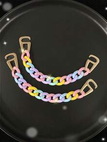 2 piezas Cadenas de Estilos Múltiples (Cadena de Cristal, Cadena de Aleación de Zinc, Cadena de Perlas, Cadena Arcoíris, Cadena de Cuentas Rosas) Encantos Huecos para Zapatos DIY Decoraciones, Adecuado para Sandalias, Pantuflas, Zapatos con Agujeros y Otros Artículos de Mujeres, Accesorios Multifuncionales de Clips para Zapatos - Regalo Perfecto para Fiestas, Fiestas y Ocasiones Especiales