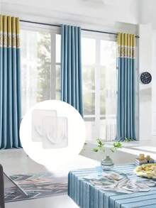 2pcs Clear Shower Curtain Rod Holder, Modern ABS Punch-Free Curtain Rod Rack For Bathroom Home Bathroom Decor Fall Decor Bathroom Accessories Back To School - White - View 6