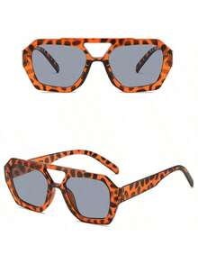 新款时尚方形双梁复古个性化海洋镜片眼镜，男女皆宜，适合日常佩戴 - 彩色 - 查看 5