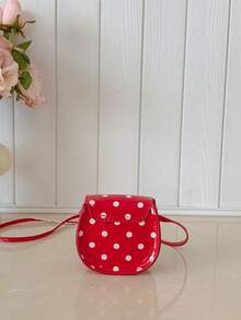 1个PU皮革波点迷你单肩包，女孩斜挎零钱包 - A - 查看 7