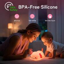 Axolotl Noche Luz, Linda Lámpara Táctil de Silicona para Niños con Temporizador, Lámpara de Noche LED Recargable, Regalo para Niñas y Niños, Decoración para la Habitación Infantil(Dinosaur),36985910 - Azul Cadete - Ver 6