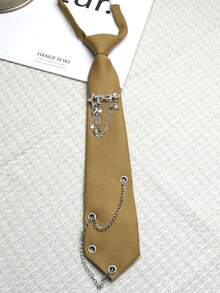 1pc Women's Tassel Chain Tie-Free Collar, Suitable For Casual, School, Street, And Daily Wear