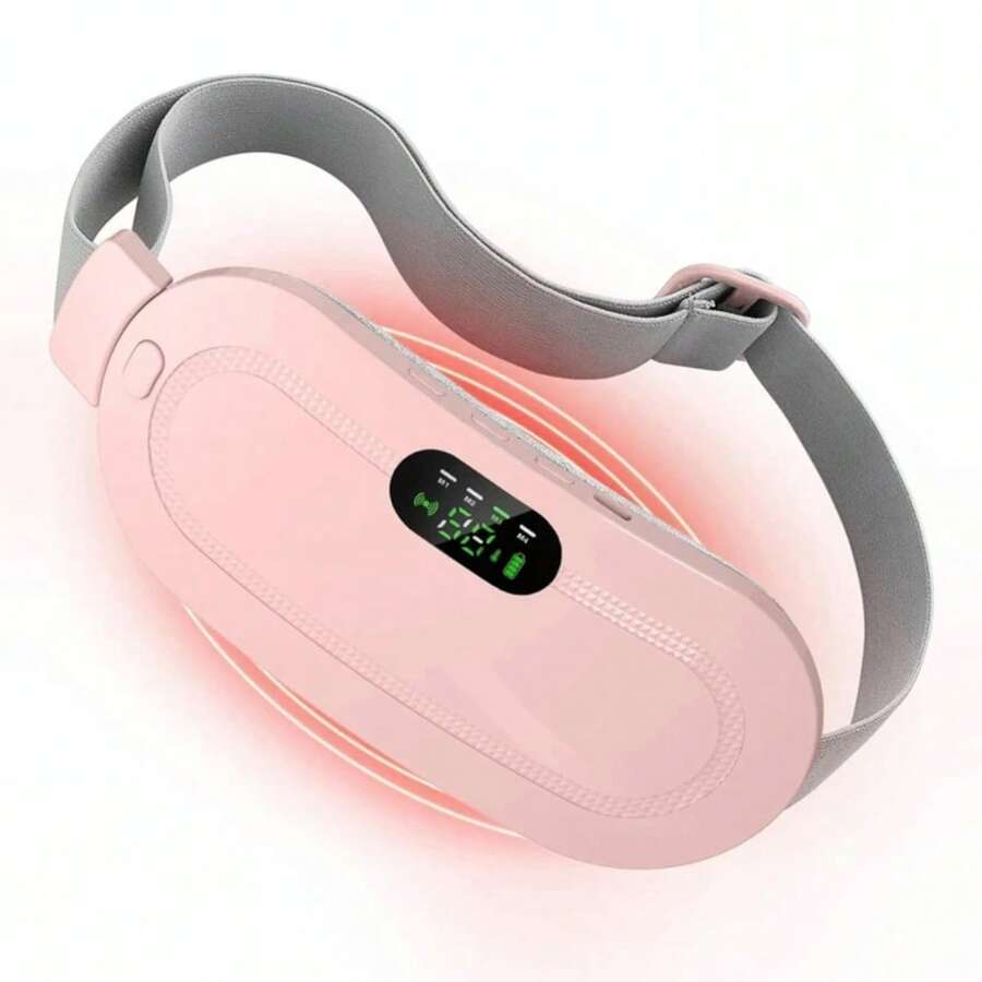 Portable Automatic Heating Pad ForMenstrual Cramps Relief, Adjustable Belt Belly Heatpad Wrap With Massage & Heat Therapy,CordlessComfort For Daily Use, Ldeal Gift Heavy Duty Weightlifting Wrist Straps Waist Trimmer Trainer Belt BackSupport Women's - 粉色 - 查看 1