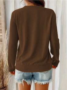 Plush Brushed Fleece Sweatshirt For Women - Relaxed Fit Fall Winter Top Women's All-Day Comfort Crew Neck Pullover - Soft Stretch Long-Sleeve Sweatshirt Wrap-Me-Up" Soft Crew Neck Sweatshirt | Women's Lazy-Day Essential (Multiple Hues) Dreamy Soft Crew Neck Pullover - Women's Versatile Casual Sweatshirt For Cool Days Women's Super Soft Crew Neck Sweatshirt - Warm Long-Sleeve Pullover (6 Colors) Relaxed Fit Brushed Fleece Sweatshirt - Women's Comfortable Fall Winter Top  Casual    Daily  Home - 棕色 - 查看 6