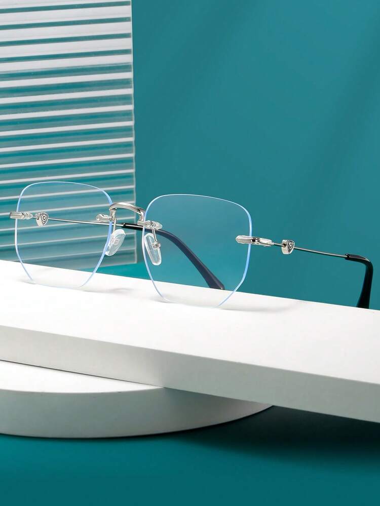 1 Pair Women's Polygon Frameless Edged Decorative Legs Casual Fashion Glasses, Suitable For Daily, Vacation, Music Festival, Western Cowboy Use - A - View 8