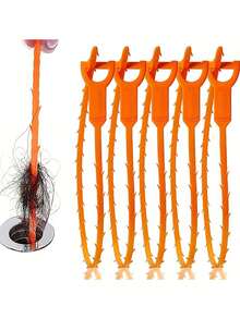 Bộ 1/4 dụng cụ thông tắc cống dài 20 inch, dụng cụ bắt tóc dùng cho bồn rửa nhà bếp, vòi sen, phòng tắm, bồn tắm, hiệu quả trong việc bắt tóc khi thông tắc cống, dụng cụ nhà bếp, phụ kiện phòng tắm. - Nhiều màu - Xem 2