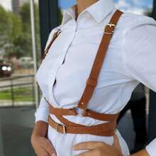 性感内衣配饰 女士性感束身带 胸部束身衣 皮革内衣 身体束身衣 束缚内衣 朋克哥特恋物癖服装