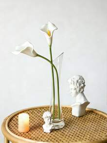 50支/30支/20支/10支/22支/18支/5支/1支 白色仿真花，丝绸马蹄莲和百合，13.4英寸，适用于母亲节、复活节、家居、厨房、婚礼装饰 - 也适用于婚礼装饰、新娘背景道具、花束、胸花、腕花、婚礼拱门、派对装饰、礼品装饰、餐厅中心摆件 - 白色 - 查看 3