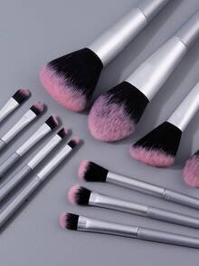 15pcs High-Quality Makeup Brush Set - Soft Blush Brush, Powder Brush, Contour Brush, Eyeshadow Brush, Eyeliner Brush + Flocked Makeup Sponges + Large Capacity Storage Bucket
