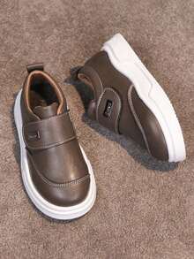 1双男女通用简约平底软底防滑休闲运动鞋，时尚百搭儿童帆布鞋，适合春、夏、秋、冬四季穿着 - 棕色 - 查看 8