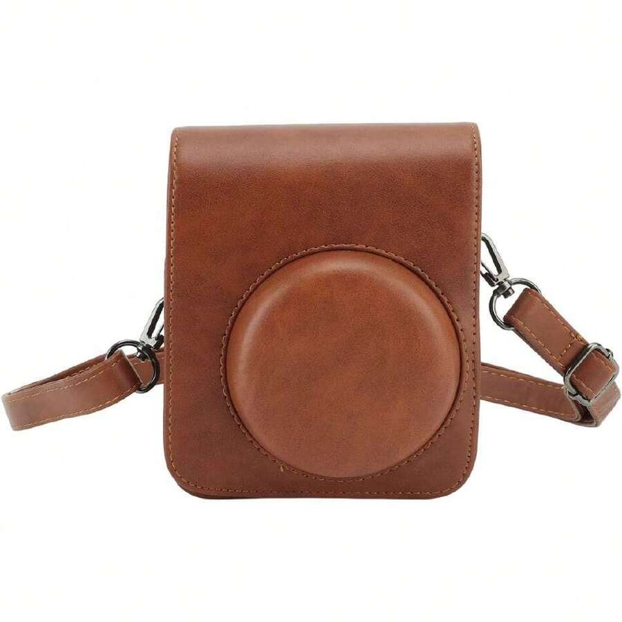 Funda para Cámara Instantánea Compatible con Mini 40, Piel Sintética Clásica Vintage de Piel Sintética para Cámara, Funda Compacta con Cubierta Magnética, Se Adapta,36981381 - Café integral - Ver 1