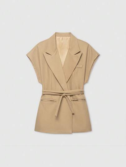 Women's Solid Color Lapel NeckTie Blended Jacket Spring