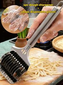 1pc 8.8 Inch Pasta Cutter, Stainless Steel Spaghetti Cutter, Handheld Dough Cutter, Pasta Extruder, Italian Pasta Maker, Pasta Lattice Roller, Kitchen Cooking Handheld Dough Cutter (Random Color And Style)