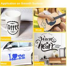 永久性乙烯基卷材套装 - 30 x 100厘米 多色永久性粘性乙烯基卷材 1 包 + 1 包转移胶带，兼容大多数切割机，易于使用，适用于派对装饰、贴纸、工艺切割、汽车贴花