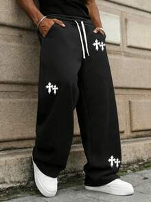 Men's Casual Sweatpants, Loose Straight-Leg Fit, Draping Effect, Suitable For Lounging And Outdoor Activities. Also Makes A Great Couples Gift. Made Of 100% Polyester Fabric, With Drawstring Waistband For Adjustable Fit, Available In Multiple Colors.