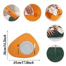 4件套黑色仿皮餐垫，耐磨可水洗，防滑耐热，易于清洁 - 彩色 - 查看 3