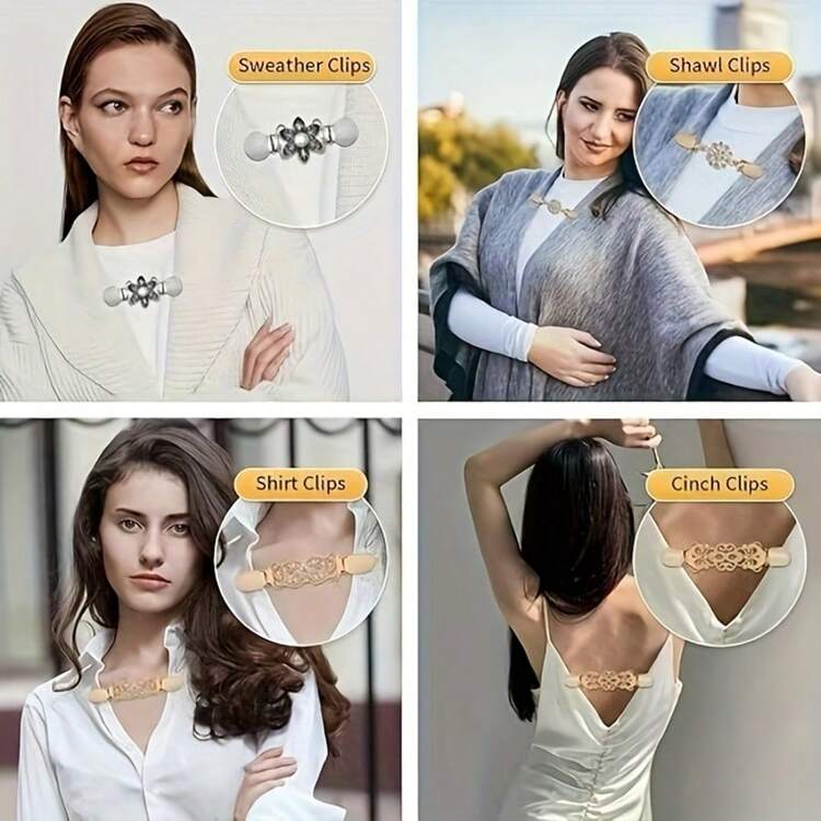 1 chiếc kẹp thắt lưng và áo sơ mi kiểu cổ điển, kẹp thắt lưng váy phong cách retro, phù hợp để siết chặt khăn choàng, áo khoác cardigan, áo len, quần áo và quần, ghim cài kim loại có thể điều chỉnh, áp dụng cho váy, áo sơ mi, khăn choàng và áo len - Chắc chắn, thiết kế chống trượt, sử dụng được quanh năm, hợp kim kẽm, phù hợp cho trang phục thường ngày | Thiết kế retro | Hợp kim kẽm, kẹp thắt lưng váy, kẹp thắt lưng áo len, kẹp thắt lưng váy - Nhiều màu - Xem 7
