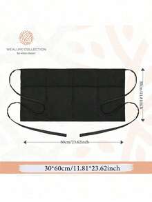 一套黑色女服务员腰围围裙，采用优质涤纶面料制成，带有3个口袋，男女通用，适合服务员、家务、日常生活、清洁、防护穿着，也适合新年、情人节和狂欢节等场合。 - 彩色 - 查看 5