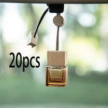 10pcs Customized Text Rectangular Glass Perfume Bottles, Square Shaped Car Fragrance Bottle Empty, Car Accessories