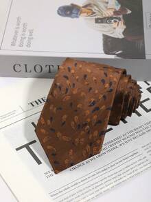 1pc Men's Classic Casual Office Paisley Pattern Necktie, Suitable For Office Wear