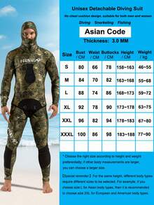 HISEA 3.0mm Women's Neoprene Freediving Wetsuit; Men's Two-Piece Freediving And Hunting Wetsuit; Unisex Hooded Diving Wetsuit - Green - View 9