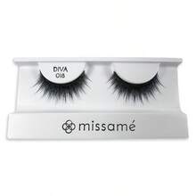 Missame DIVA Deluxe Beauty False Eyelashes Set Handmade With Premium Synthetic Fibers Black 1 Pair - 黑色 - 查看 1