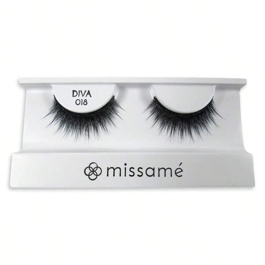 Missame DIVA Deluxe Beauty False Eyelashes Set Handmade With Premium Synthetic Fibers Black 1 Pair - 黑色 - 查看 1